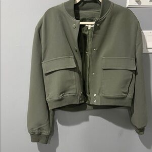 Stylish Khaki Bomber Jacket for Women